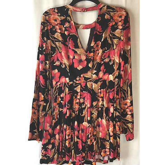 NWOT Free People Floral Printed Tegan Mini Dress - Picture 4 of 4